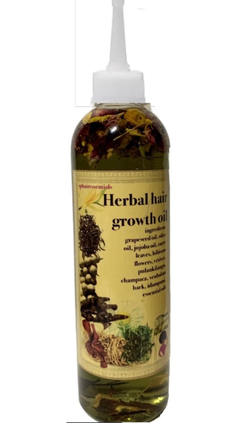Herbal Hair Oil Reduce Shedding, Strengthen & Promote Thickness, for all Hair Types, Ayurvedic Hair Oil for Stronger, Helps Reduce Shedding image 3