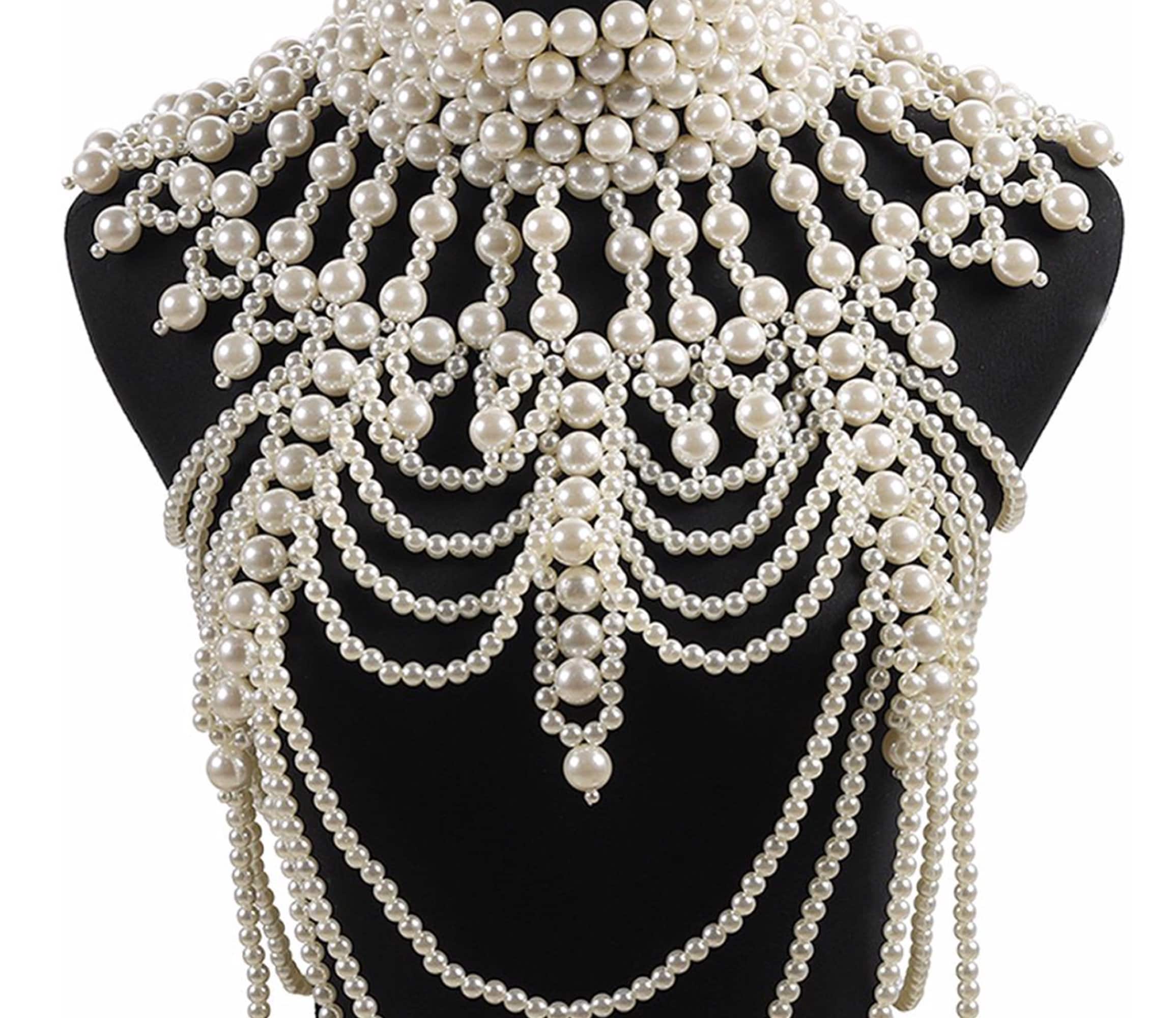 QETESH Pearl Body Chain Unique Wedding Jewelry Costume Body | Etsy