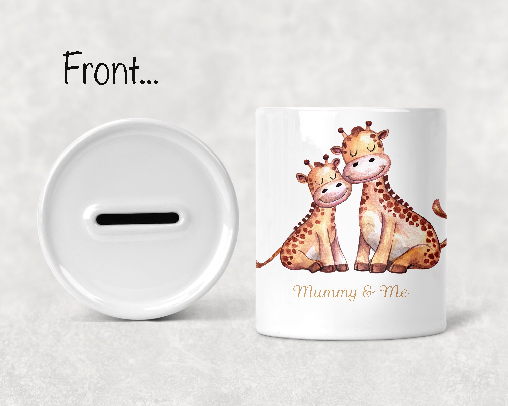 Money box Adorable animal Giraffe printed personalised ceramic Etsy