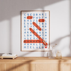 Affiche murale mots mêlés tu es ton propre bonheur, carte postale, décoration murale