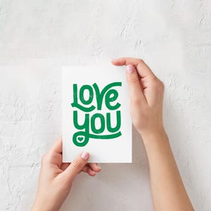 Carte postal, affiche, lettering Love you