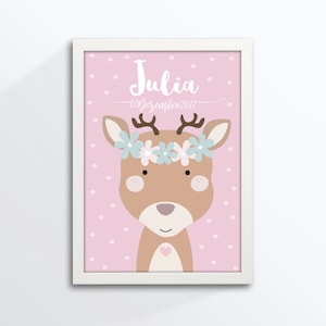 Namensbild "REH" DIN A4, personalisiert, versch. Farben, Bilderrahmen geschenkt!