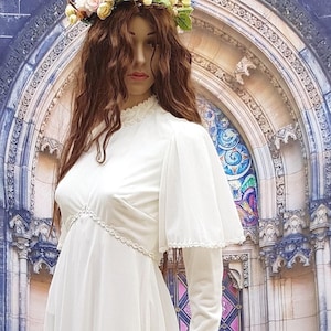 lace top to wear over wedding dress Bohemian Long Wedding Dress With Lace Top Chiffon Open Back Bridal Gow –  TANYA BRIDAL main image 1