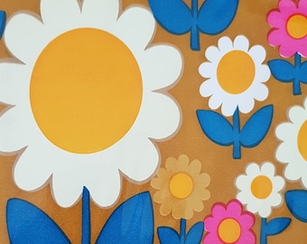 Vintage Case: Funky Vintage 1970s Unused (Deadstock) Floral Flower Power Vinyl Clothes Carry Case Bag