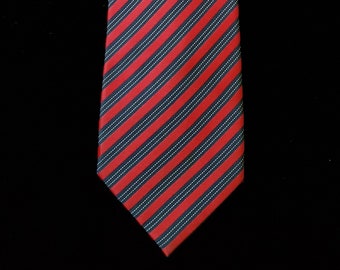 Vintage Men's Tie: Fab Vintage Red and Blue Striped Silk Men's Tie by Thomas Nash