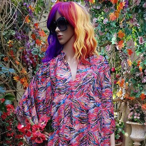 Vintage Kaftan: Stunning Vintage 1970s/1980s Pierre Cardin Psychedelic Multicoloured Kaftan Maxi Dress