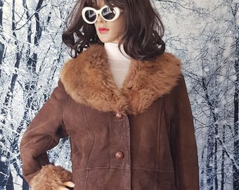 Vintage Coat: Gorgeous Brown Sheepskin and Suede Long Coat