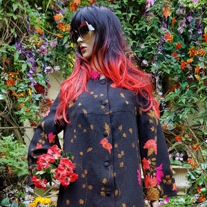 Floral Wool Coat Etsy