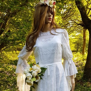 Stunning Vintage 1970s Un Worn Lucy Wang Cream and Pink Lace and Net Maxi  Dress / Alternative Wedding Dress - Etsy UK
