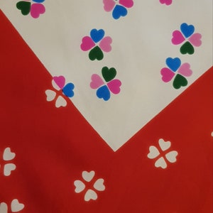Ladies Scarf: Beautiful Vintage Red Blue Pink White Floral Flower Power Silk Square Scarf by Philippe De Villiere