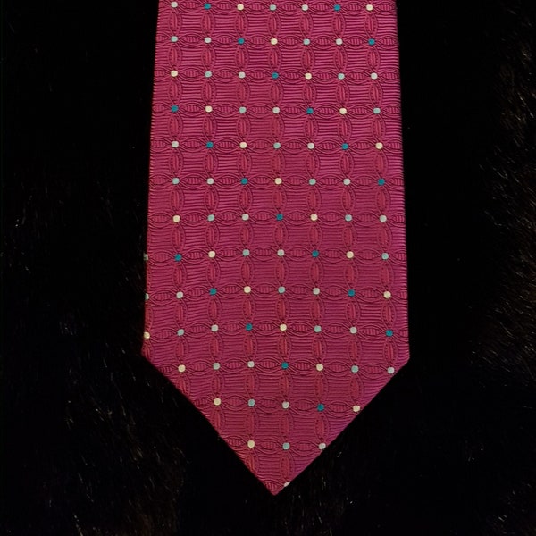 Vintage Men's Tie: Gorgeous Vintage Burgundy Silk Tie by Charles Tyrwhitt, Jermyn Street London - Unworn