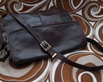 Vintage Bag: Lovely Vintage 1990s Brown Leather Bag by Jane Shilton