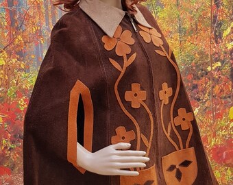Vintage Cape: Gorgeous Rare Vintage 1970s Brown and Tan