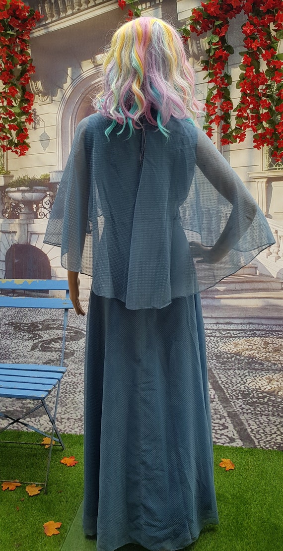 knee length dresses for ladies Wrap Back With Front Slit Chiffon Maxi Dress - Airforce Blue main image 1