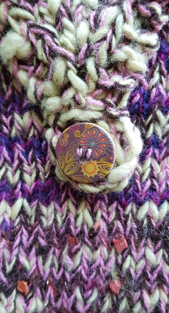 Vintage Bag: Lovely Vintage Handmade Purple and B… - image 7