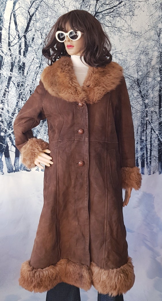 Vintage Coat: Gorgeous Brown Sheepskin and Suede Long Coat