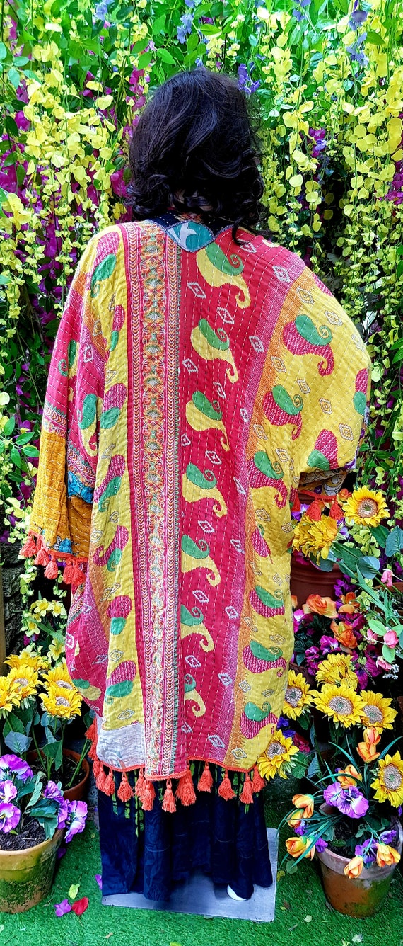Groovy Vintage 1970s / 1980s Indian Recycled Cott… - image 10