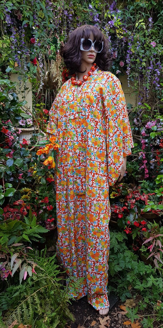 Vintage Kimono: Epic Vintage Plus Size 1970s / 19… - image 9