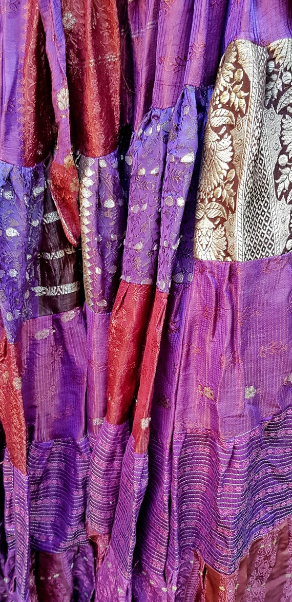 Vintage Skirt: Amazing Vintage Purple Burgundy Si… - image 7