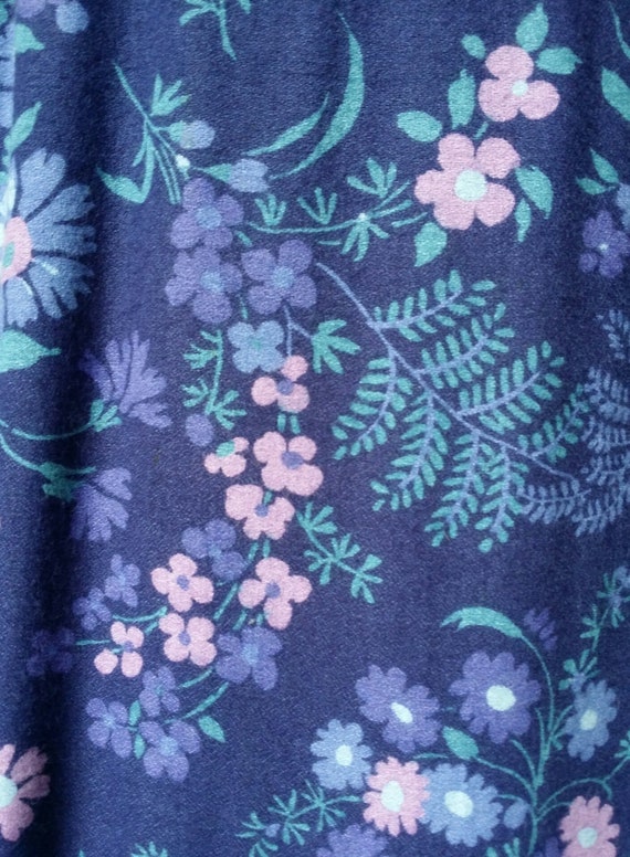 UK 12 (US 8) Lovely Vintage 1970s Cotton Blue and… - image 3
