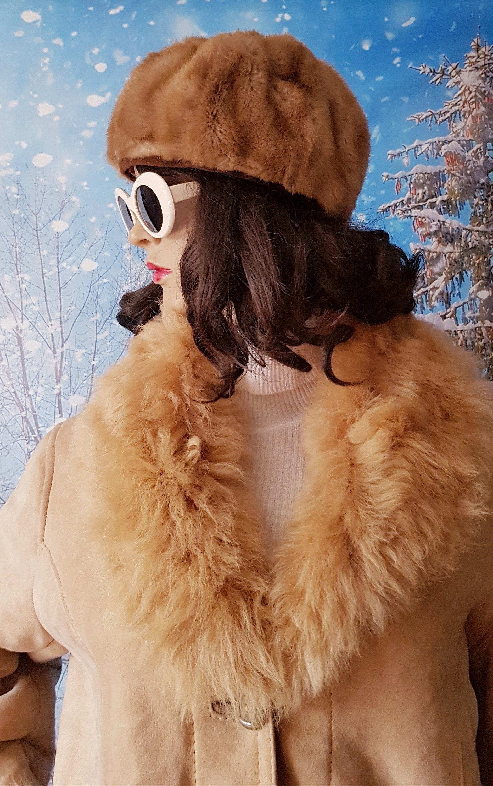 Écharpe chaude en laine beige hiver pour femme - Mon Beau Béret