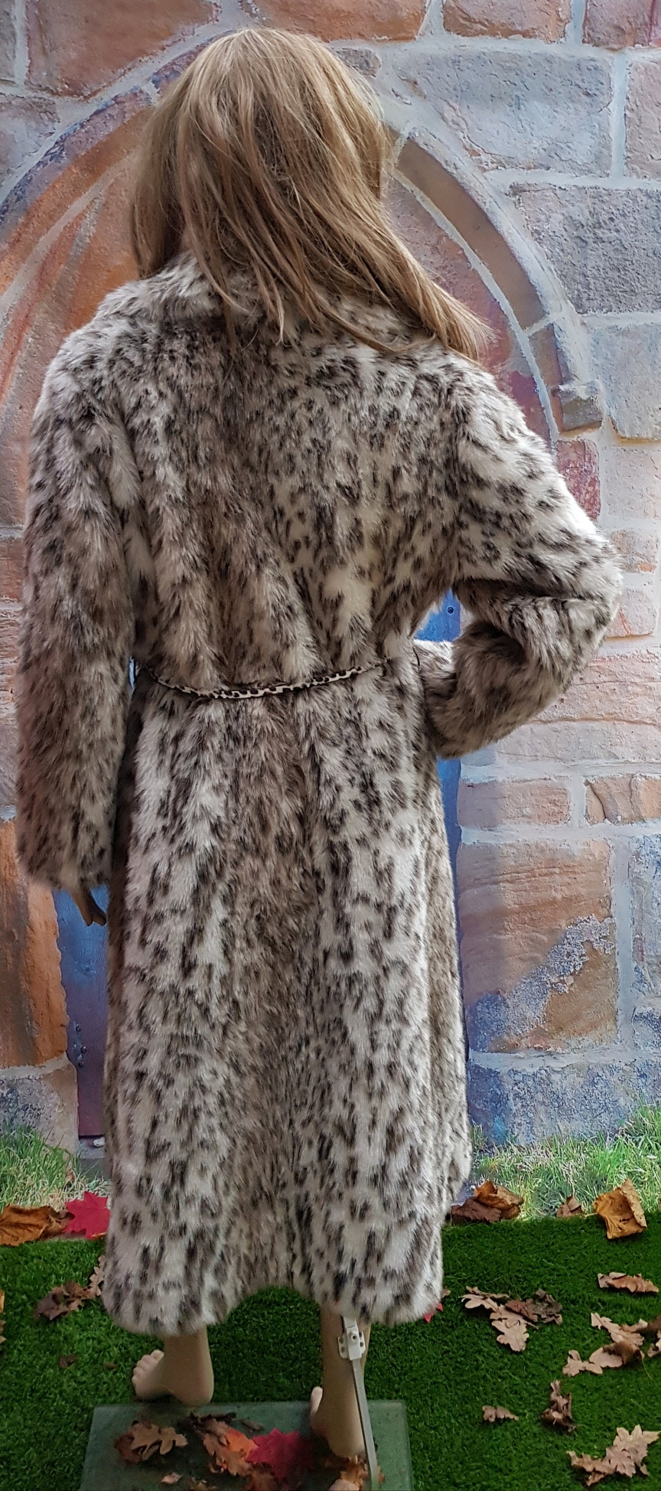 Leopard Print Faux Fur Coat, Animal Print Full Length Fake Fur Coat for  Women, Fluffy Boho Fur Coat, Vegan Fur, Belted Beige Faux Fur Coat 