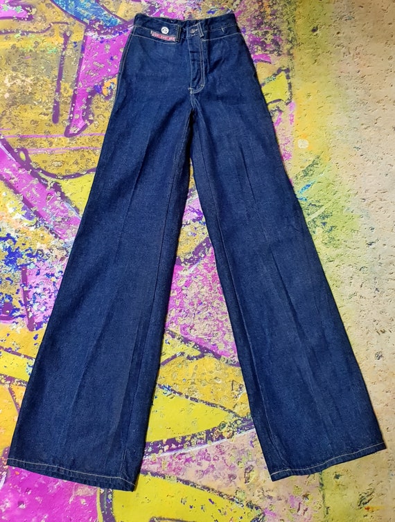 Vintage Jeans: Epic Vintage 1970s OGGI Dark Blue … - image 4