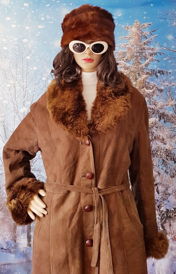 1960s Vintage fur stole and hat 1960s Woman Wearing White Fur Coat Hat Art Print by Vintage  main image 3