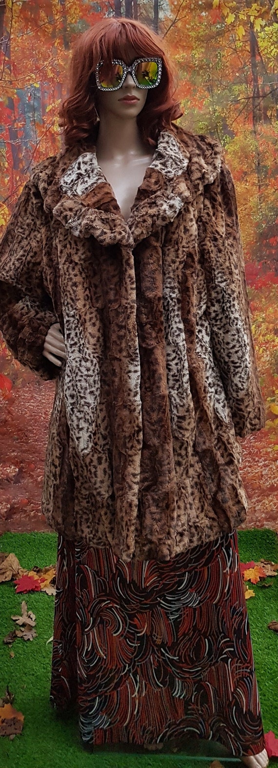 Stunning Vintage Animal / Leopard Print Faux Fur … - image 3
