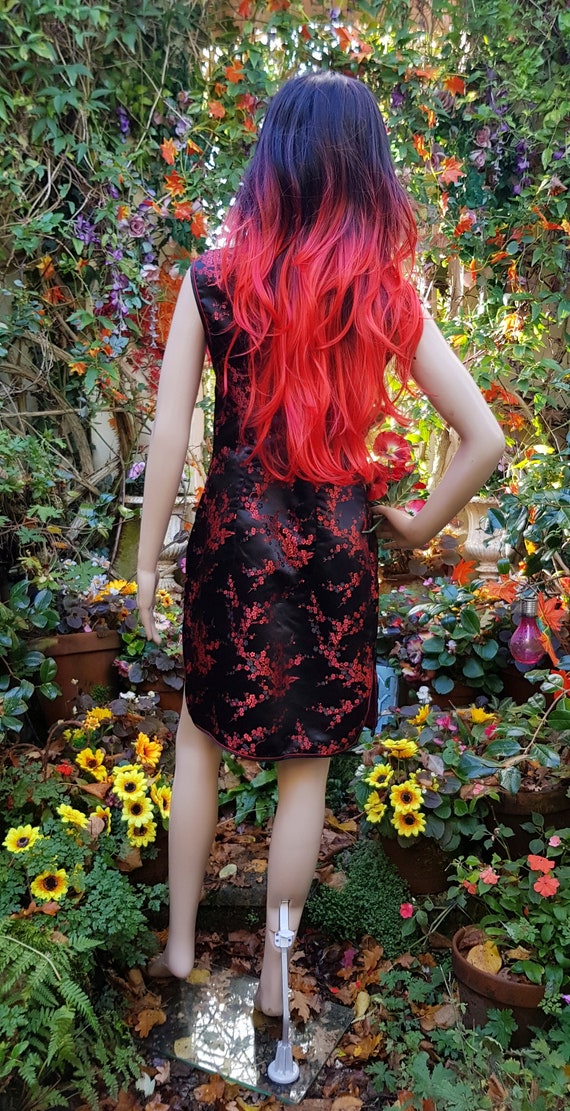 Red chinese mini dress sale