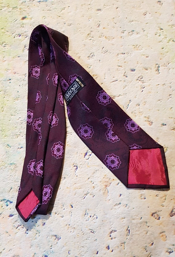 Vintage Men's Tie: Lovely Vintage 1970s Burgundy … - image 7