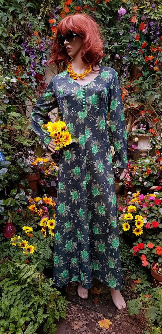 funky maxi dress Funky Retro Chicken Print Wide Straps Maxi Dress With Pockets L-CottonPoppy