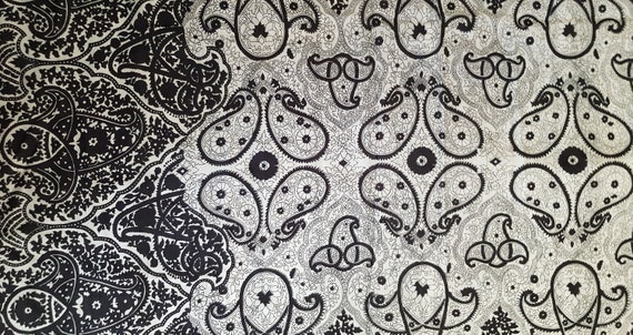 Vintage Sari: Beautiful Vintage Black and White M… - image 3