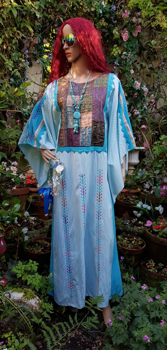 Vintage Kaftan: Epic Vintage 1970s Turqiouse Blue 