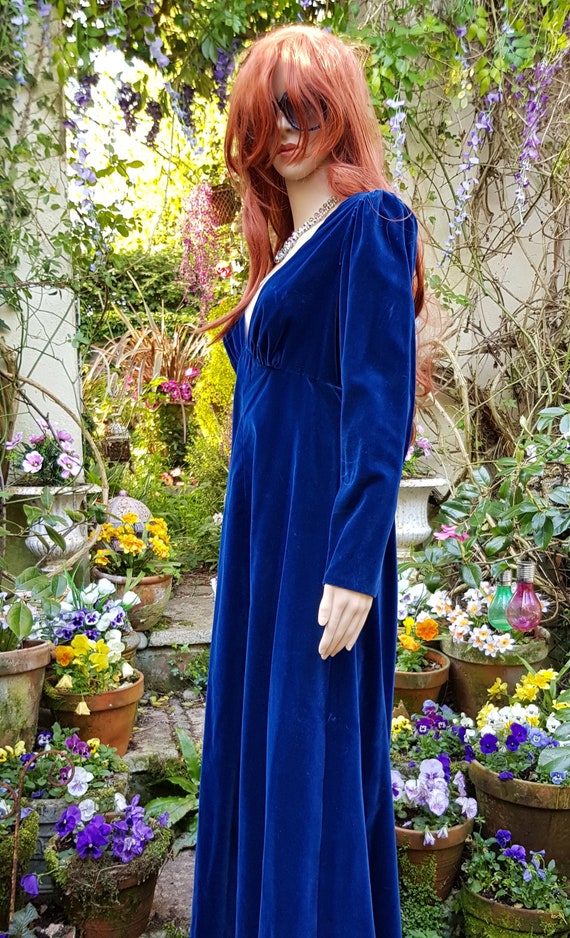 UK 10 (US 6) Stunning Vintage 1970s Midnight Blue… - image 4