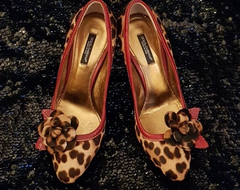 Zapatos vintage: zapatos con estampado de leopardo y pelo de poni de Dolce & Gabbana