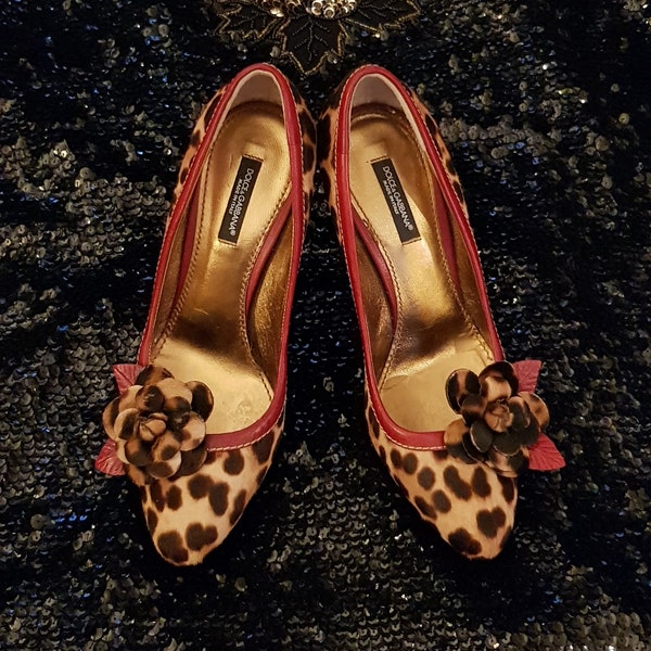 leopard print pony hair shoes