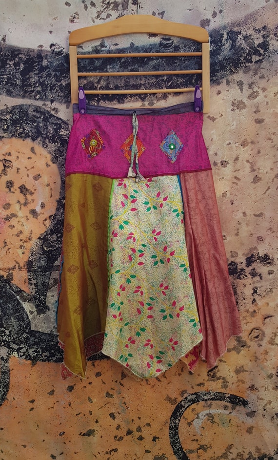 Vintage Skirt: Lovely Vintage Nepalese Recycled I… - image 6