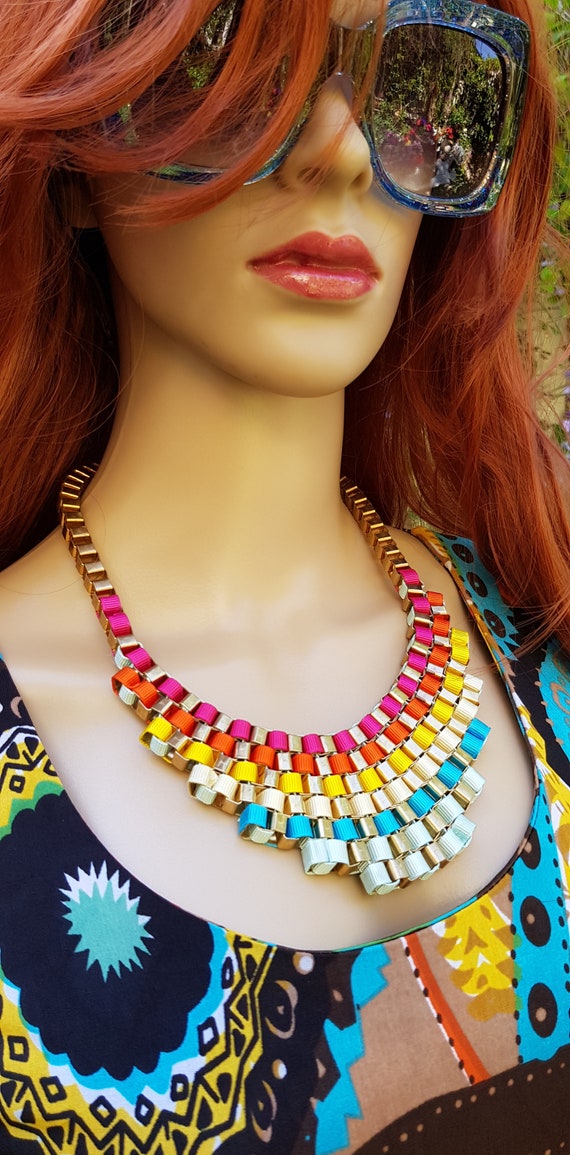 Vintage Necklace: Stunning Vintage 1980s Multi-Co… - image 6