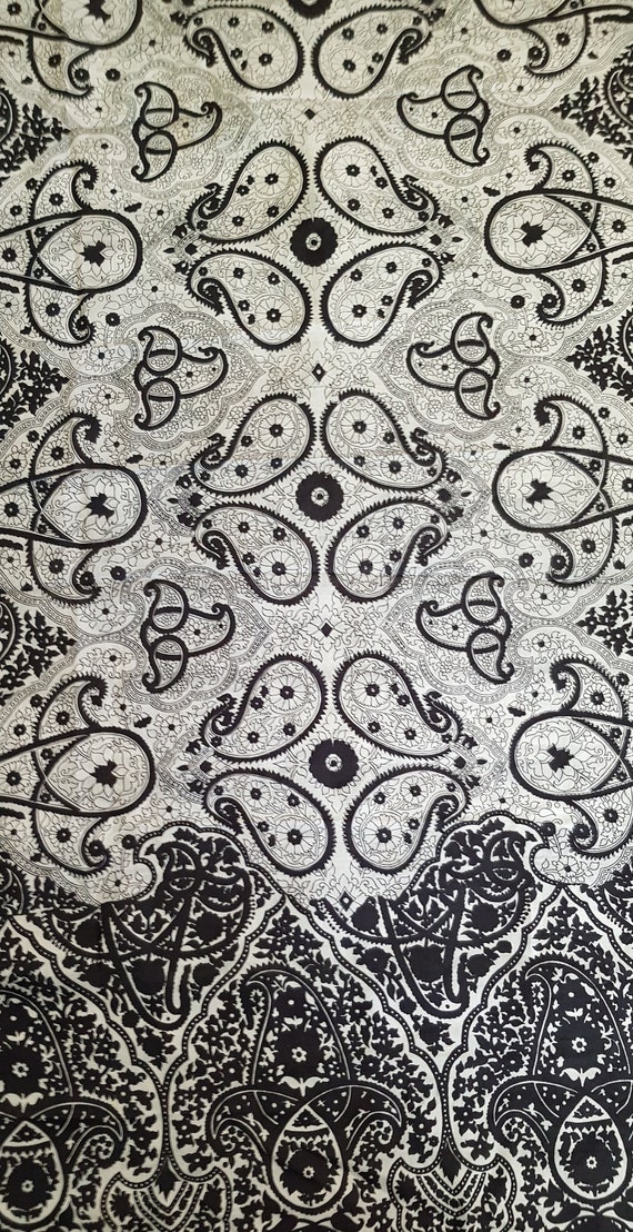 Vintage Sari: Beautiful Vintage Black and White M… - image 1