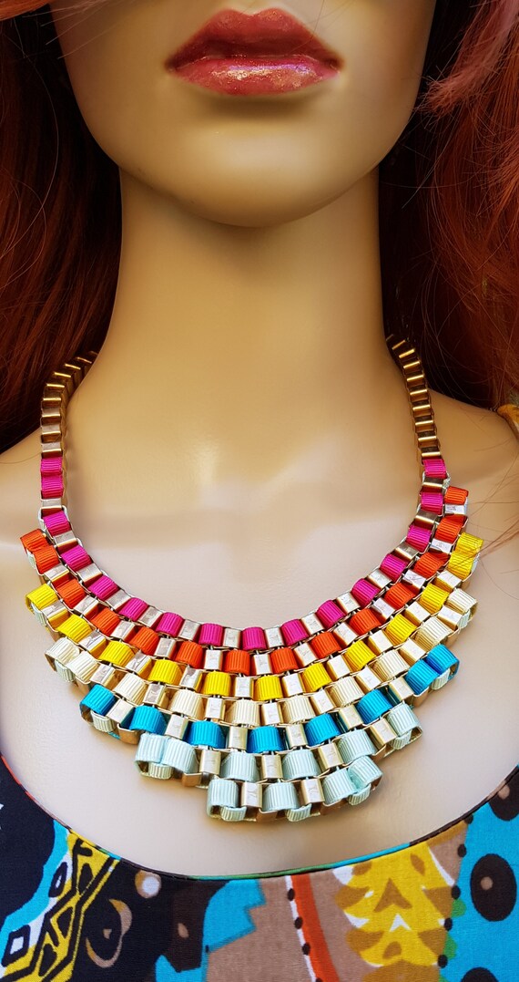 Vintage Necklace: Stunning Vintage 1980s Multi-Co… - image 7