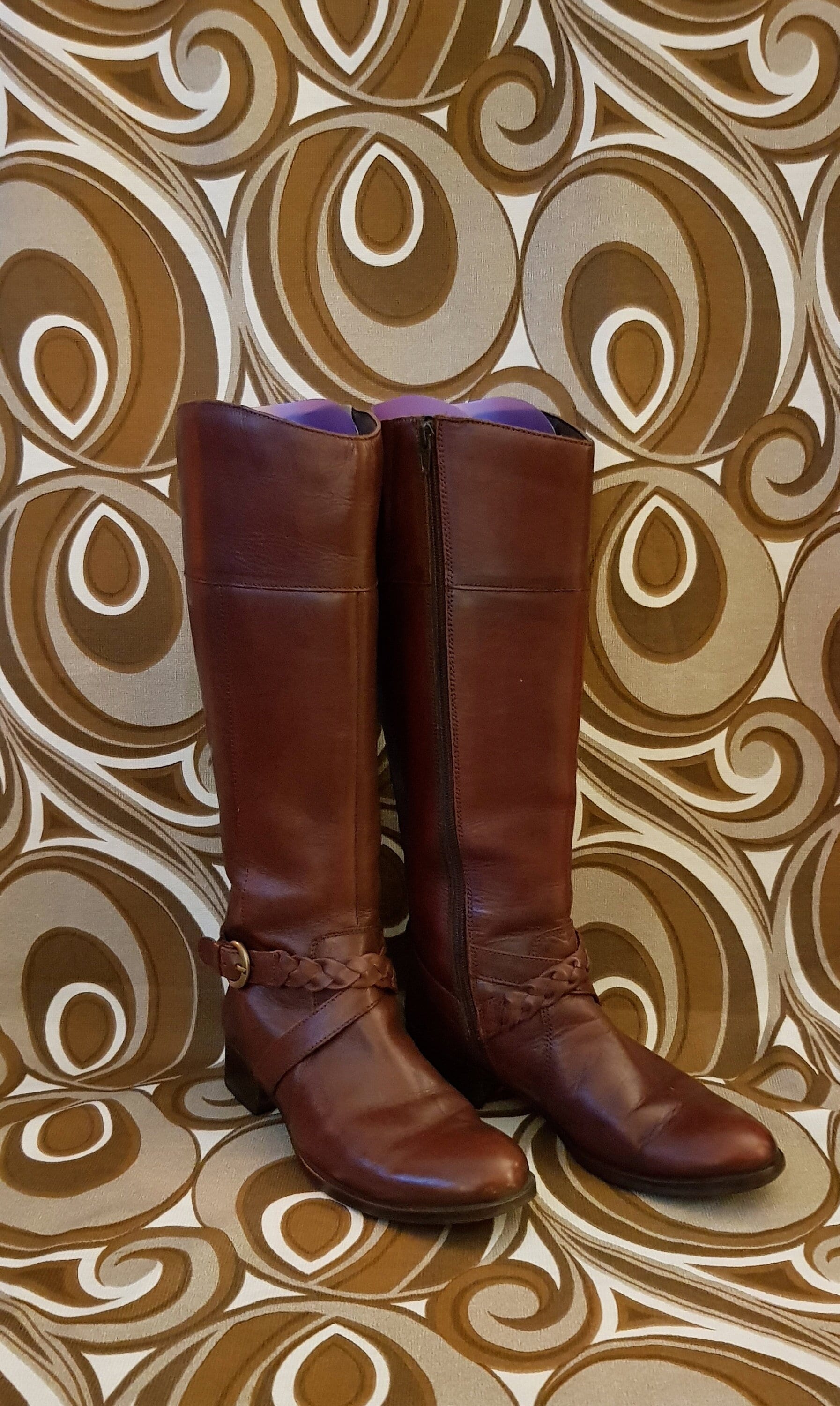 Bottes équitation Vintage Miller's NY – Femme, 10.5 US, Cuir, Fabriquées UK
