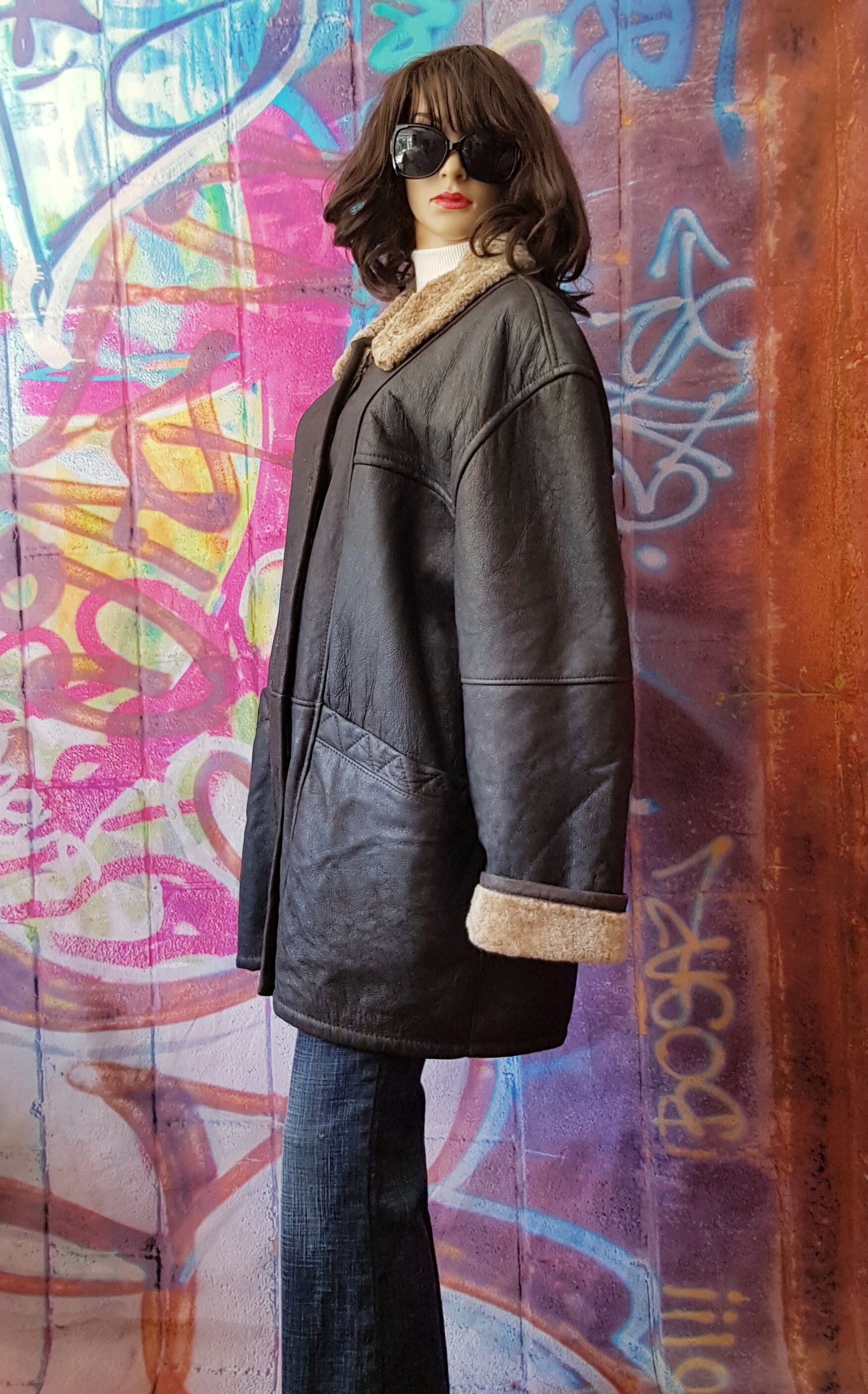Gorgeous Vintage 1990s Black - Darkest Brown Leather Jacket Gorgeous Vintage 1990s Black - Darkest Brown Leather Jacket