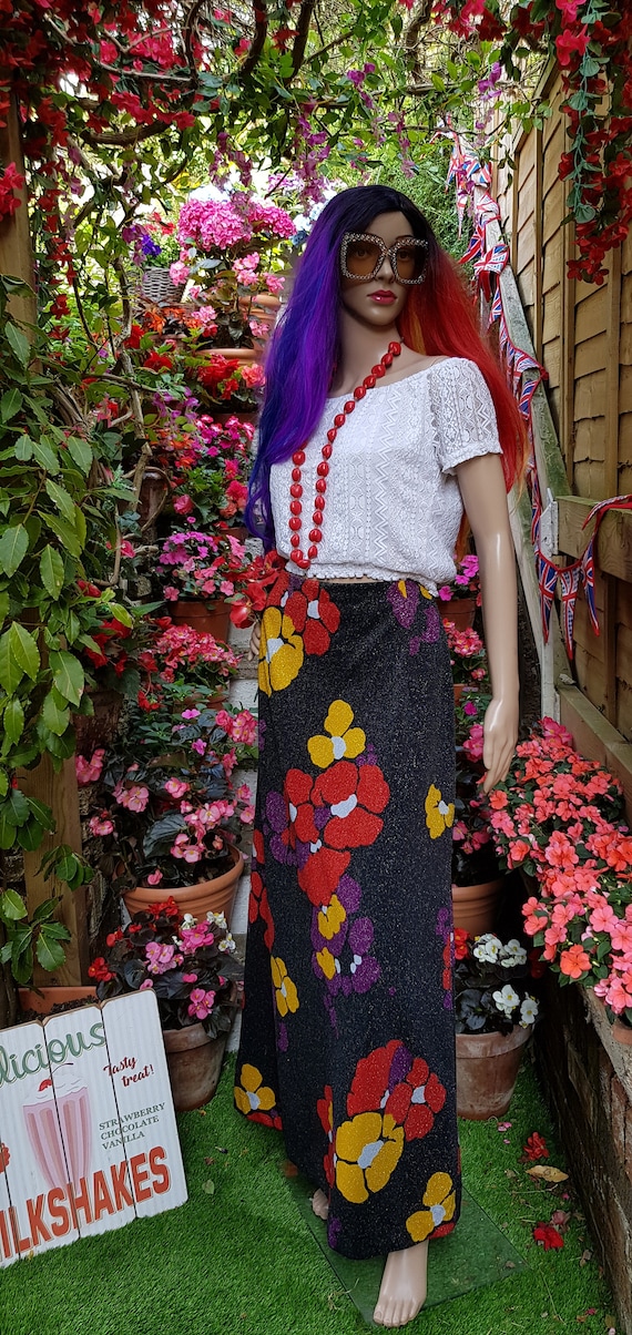 Vintage Skirt: Stunning Vintage 1970’s Unworn Bla… - image 7