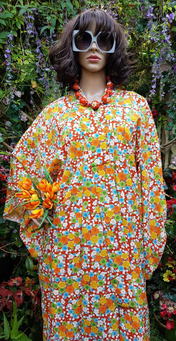 Vintage Kimono: Epic Vintage Plus Size 1970s / 19… - image 7