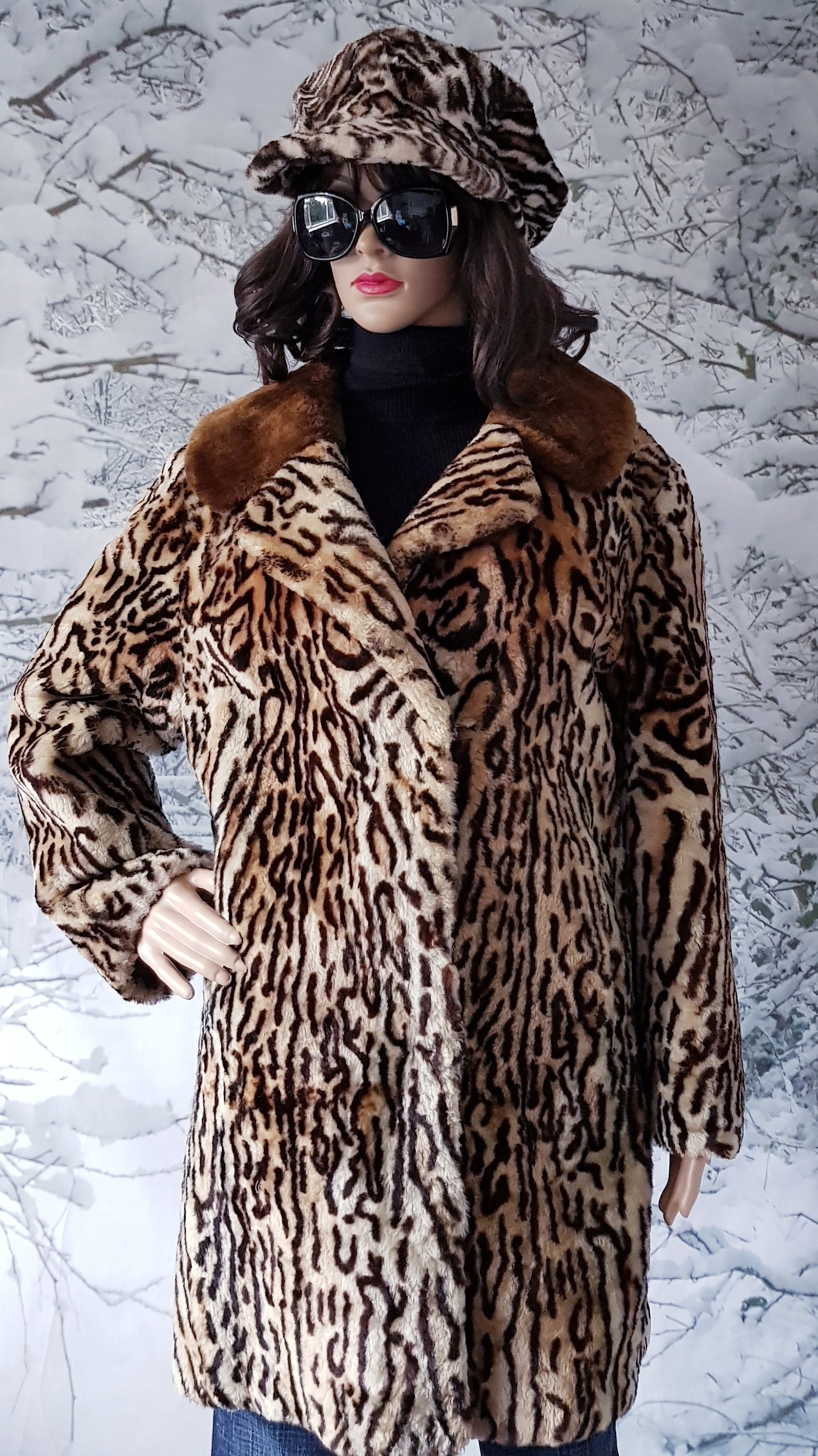 50s 60s LEOPARD NORMAND ブラックシャンブレー コート Vintage Coat: Beautiful Vintage 1950/60's Beaver Lamb 