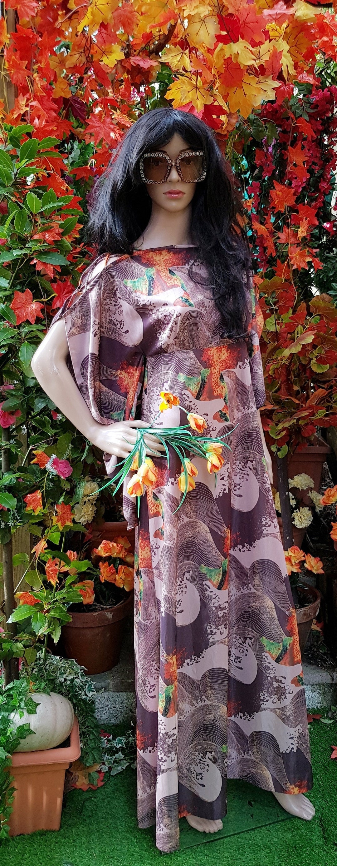 Vintage Magenta Maxi Kaftan