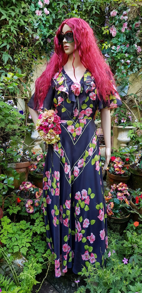 pink rose black maxi dress Dark Rose Princess Maxi Dress