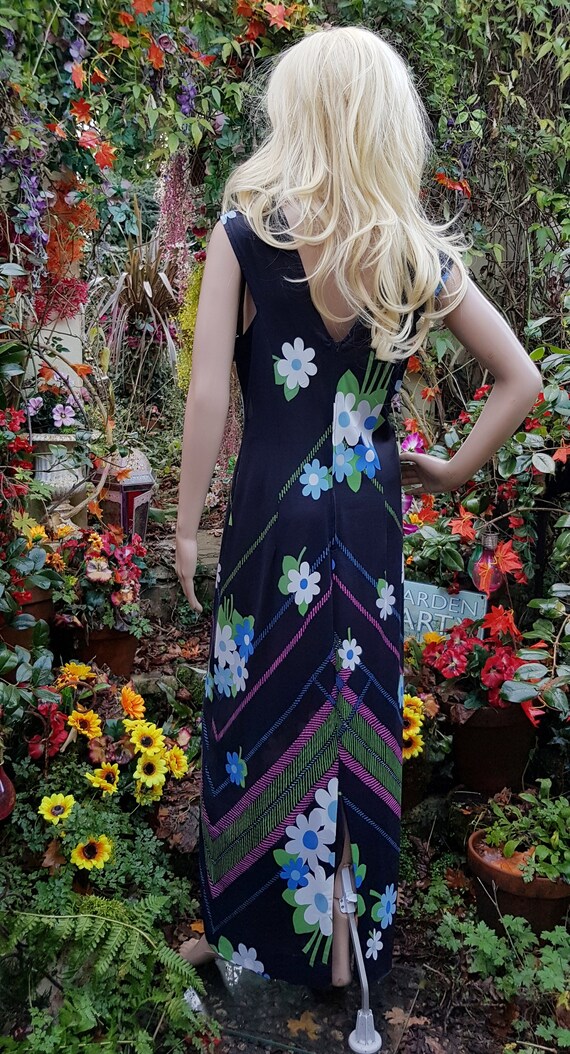 Buy UK 8 10 US 4 6 Fab Vintage 1970s Black Blue Pink and Green