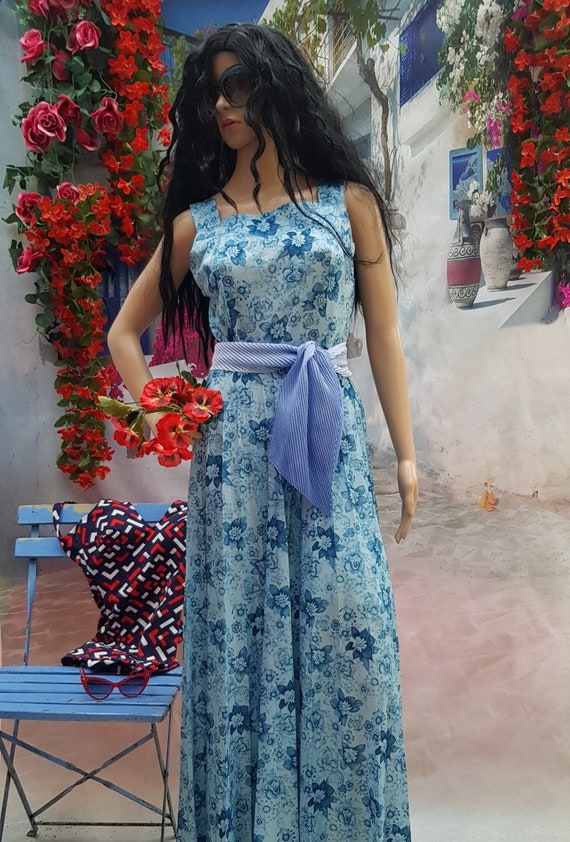 strapless open back dress Dolores Pleated Maxi Dress - Cornflower Blue main image 0